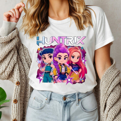 Kpop Demon Hunters Shirt, Huntrix Girl TShirt, Kpop idol group Shirt, Mira, Rumi, Joey Shirt, Demon Hunter Merch, Gift for Huntrix fan