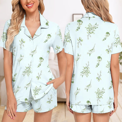 Personalized Bride Bridesmaid Short Pajamas Set, Custom Wedding Pajamas Set Gift, Bridesmaid Pjs Set, Bridesmaid Gift, Bridal Pajamas Gift