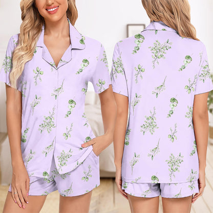 Personalized Bride Bridesmaid Short Pajamas Set, Custom Wedding Pajamas Set Gift, Bridesmaid Pjs Set, Bridesmaid Gift, Bridal Pajamas Gift