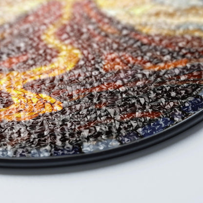 Suncatcher stained glass volcano eruption with flowing lava housewarming gift for mom birthday gift