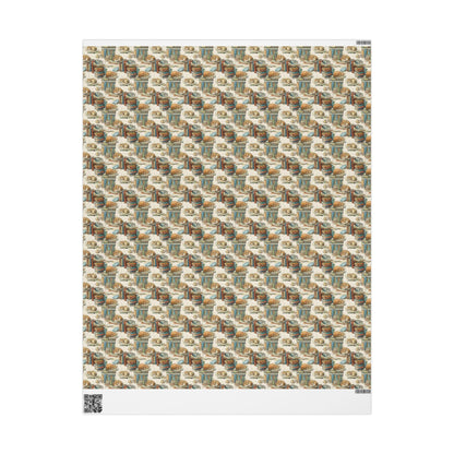 Cute Retro Bookish Wrapping Paper for Book Lovers Cat moms Librarian Gift Wrap for Readers and Book Club Members #3