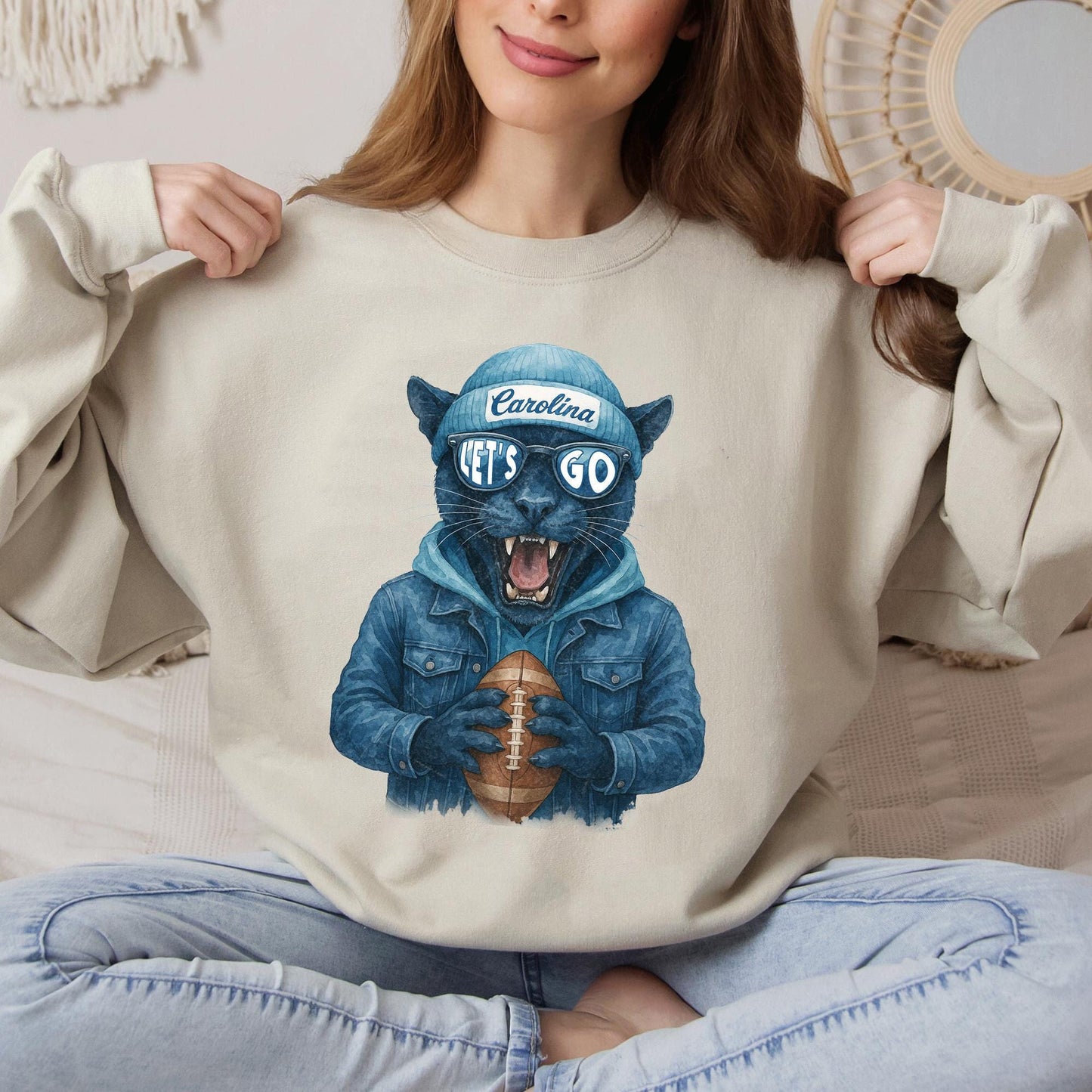 Carolina Football Shirt, Retro Panther Shirt, Panther Shirt, Trendy Football Shirt, Spirit Animal, Gift For Football Fan.