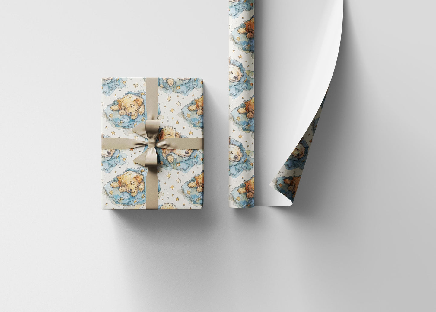 Golden Retriever Print Wrapping Paper Roll, Gift Wrap for Dog-Themed Presents, Great for Pet Birthdays and Holidays #14