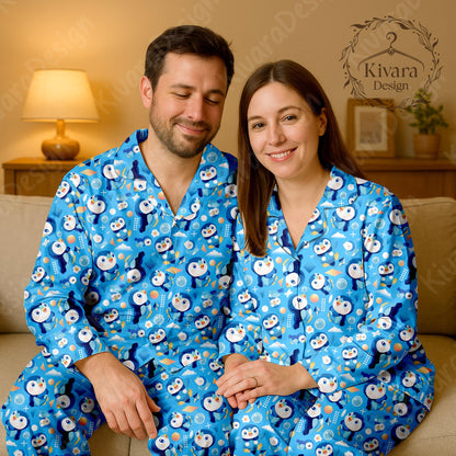 Piplup Pajama Set - Anime Kawaii Loungewear - Sleepwear for Fans - Comfortable Anime Fan