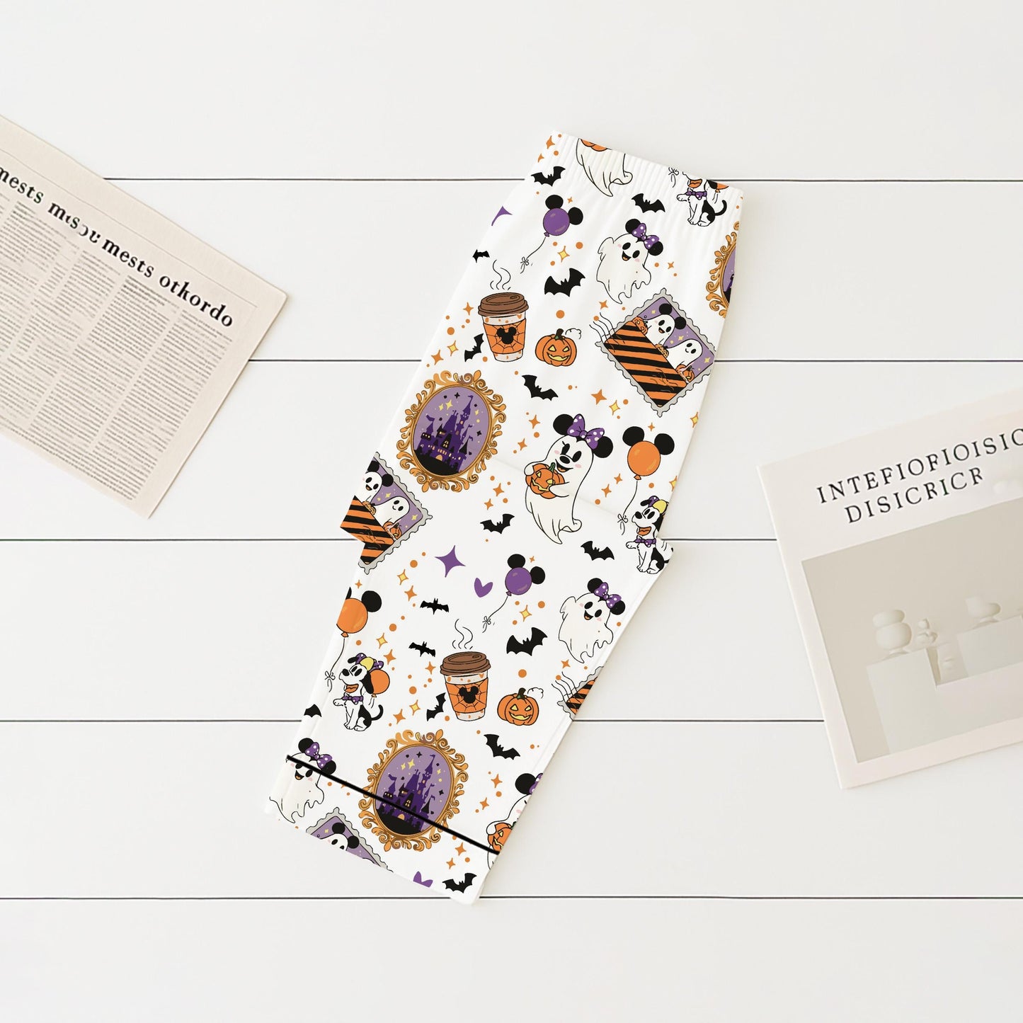 Halloween Mk Mn Ghost Pajamas Set, Halloween Mk Mn Mouse Sleepwear, WDW Cartoon Homewear, Magic Kingdom Nightwear, Cartoon Fan gift