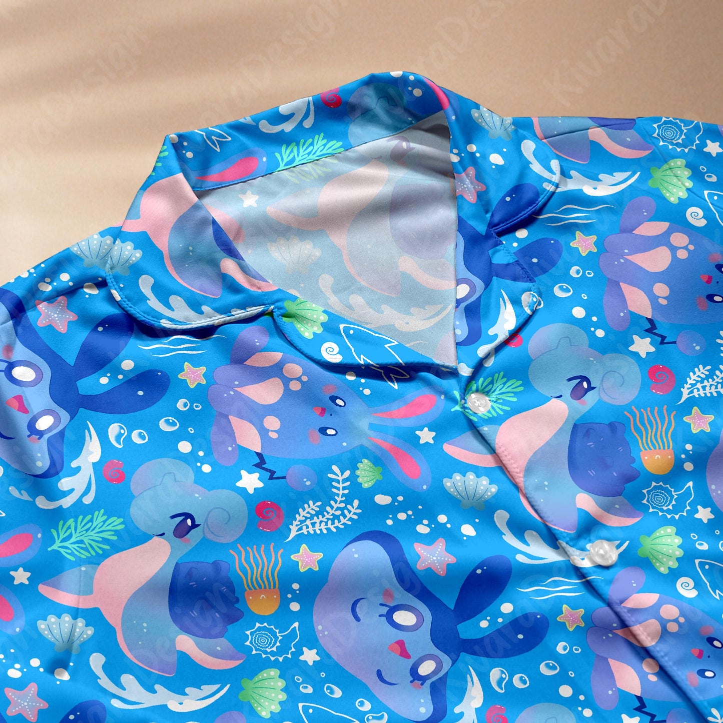 Ocean Pajama Set - Anime Kawaii Loungewear - Sleepwear for Fans - Comfortable Anime Fan
