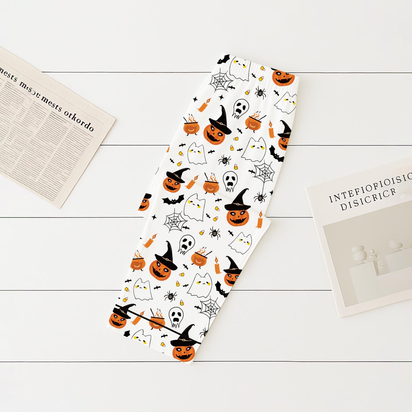 Halloween Witch Ghost Pumpkin Spider Pajamas Set, Halloween Pattern Sleepwear, Halloween Scary Pumpkin Homewear, Spooky Season Gift