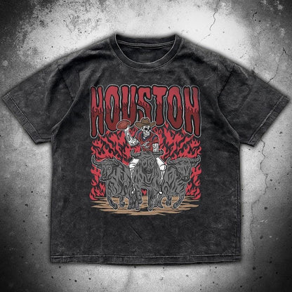 Houston Football Skull Vintage Shirt