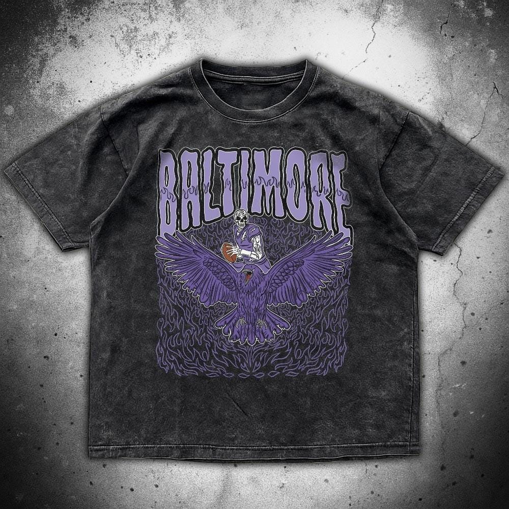 Baltimore Football Skull Vintage Shirt