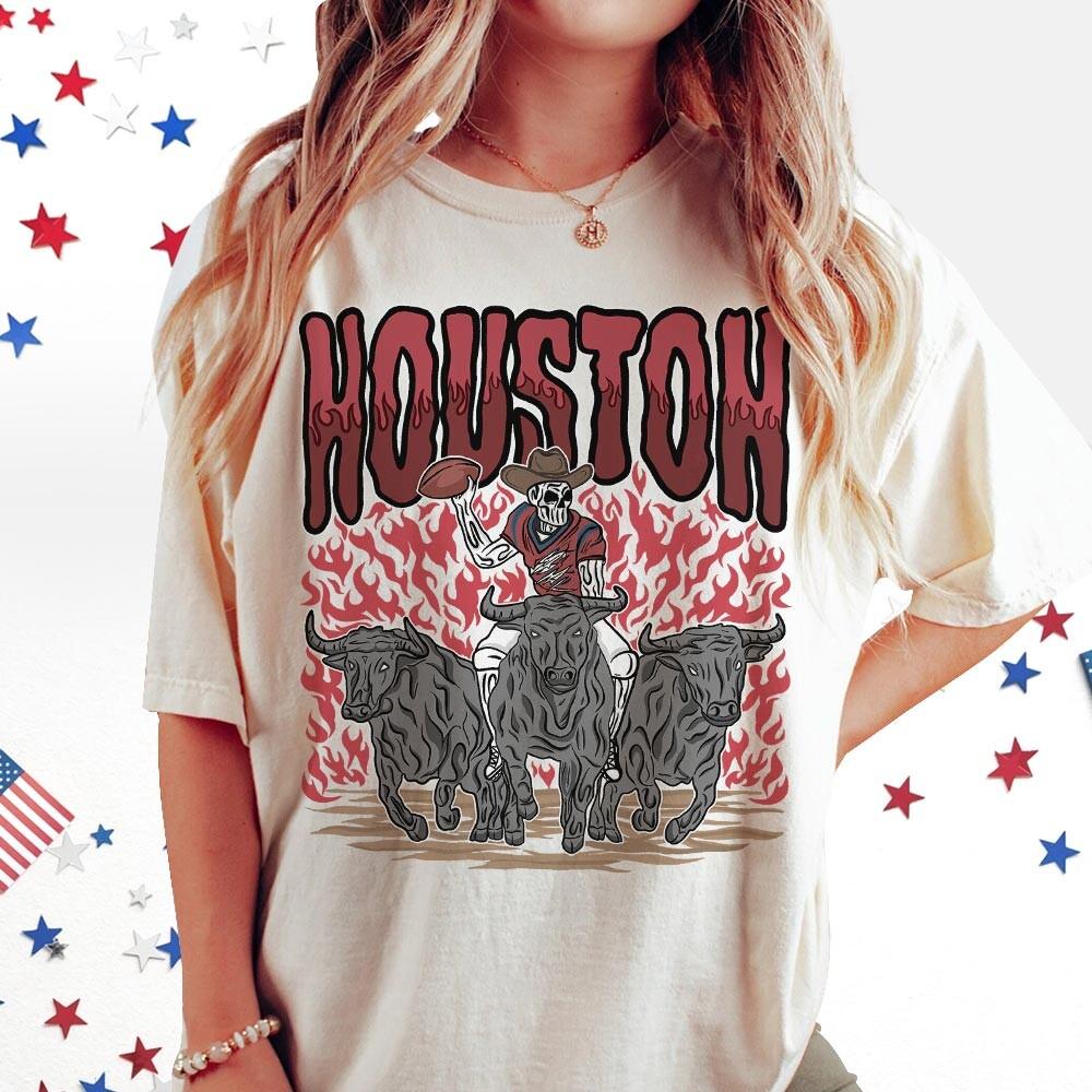 Houston Football Skull Vintage Shirt