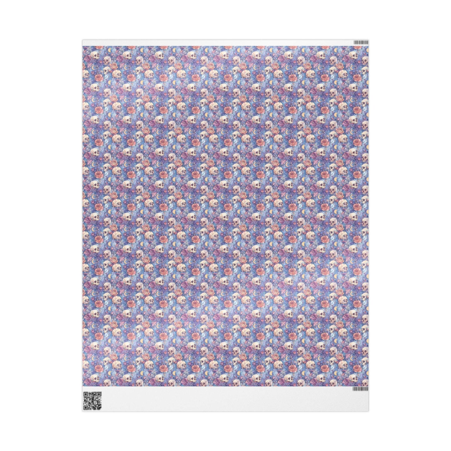 Pastel Goth Halloween Wrapping Paper Roll Watercolor Cute Spooky Ghost Bat Moon Stars Design #9