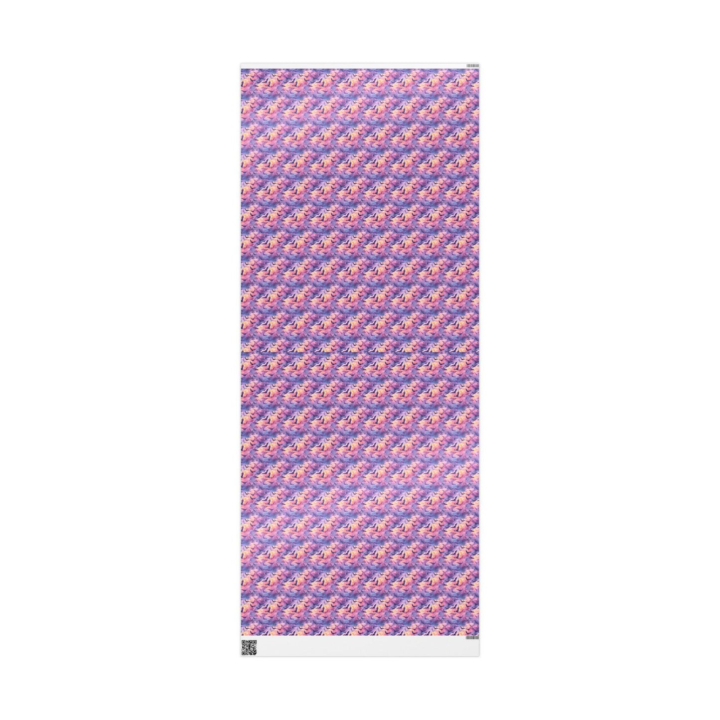 Pastel Goth Halloween Wrapping Paper Roll Watercolor Creepy Cute Ghost Bat Witch Starry Night Design #4
