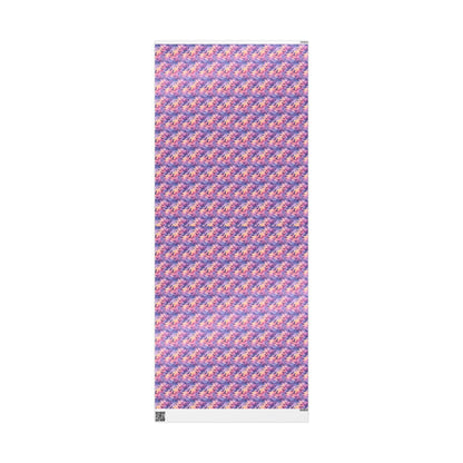 Pastel Goth Halloween Wrapping Paper Roll Watercolor Creepy Cute Ghost Bat Witch Starry Night Design #4