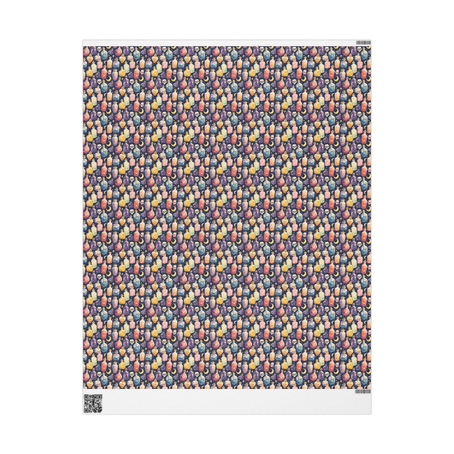 Pastel Goth Halloween Wrapping Paper Roll Watercolor Cute Spooky vibes Bats Skeleton Witchy Pattern #19
