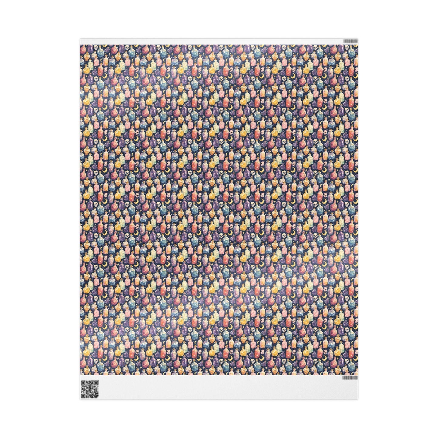 Pastel Goth Halloween Wrapping Paper Roll Watercolor Cute Spooky vibes Bats Skeleton Witchy Pattern #19
