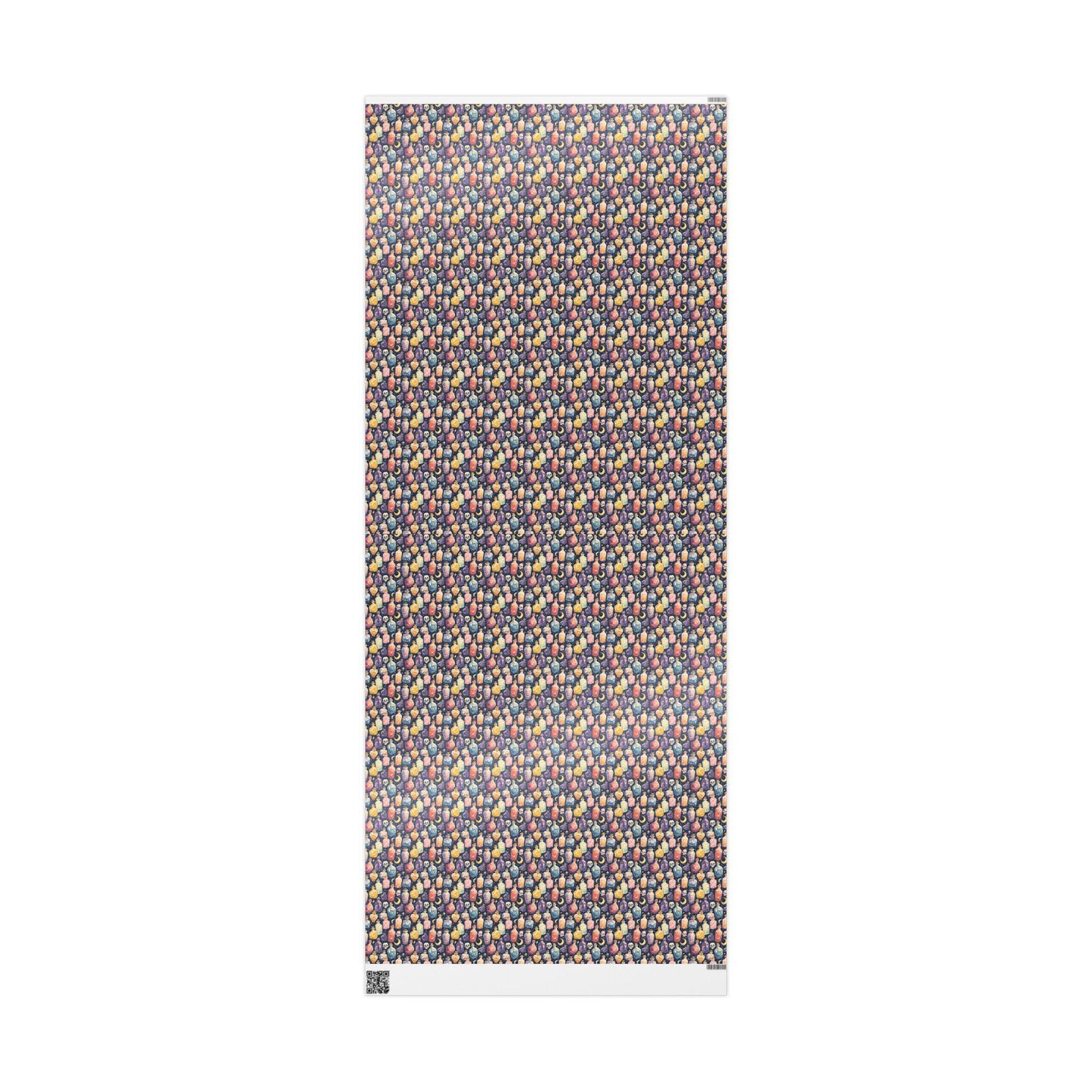 Pastel Goth Halloween Wrapping Paper Roll Watercolor Cute Spooky vibes Bats Skeleton Witchy Pattern #19