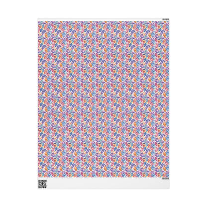 Pastel Goth Halloween Wrapping Paper Roll Watercolor Cute Ghosts Bats Witch Creepy Alternative #13