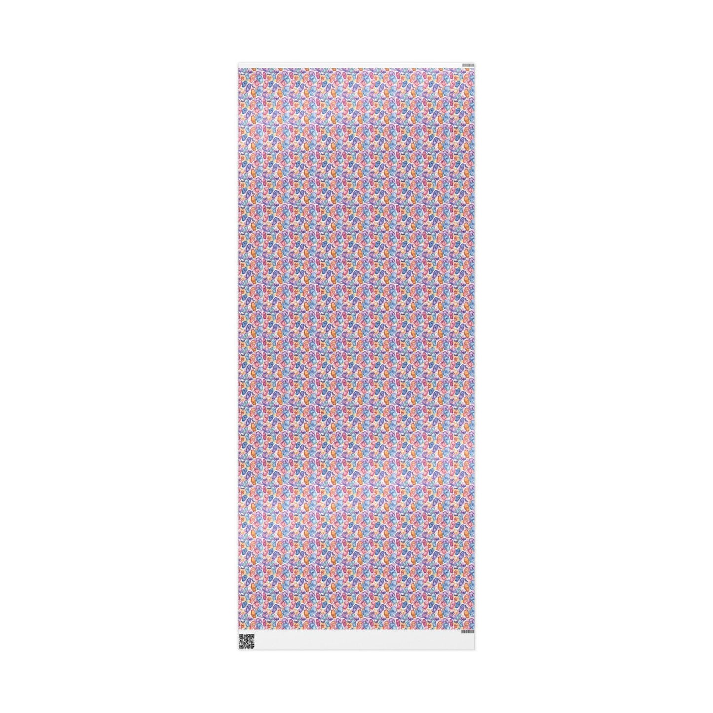 Pastel Goth Halloween Wrapping Paper Roll Watercolor Cute Ghosts Bats Witch Creepy Alternative #13