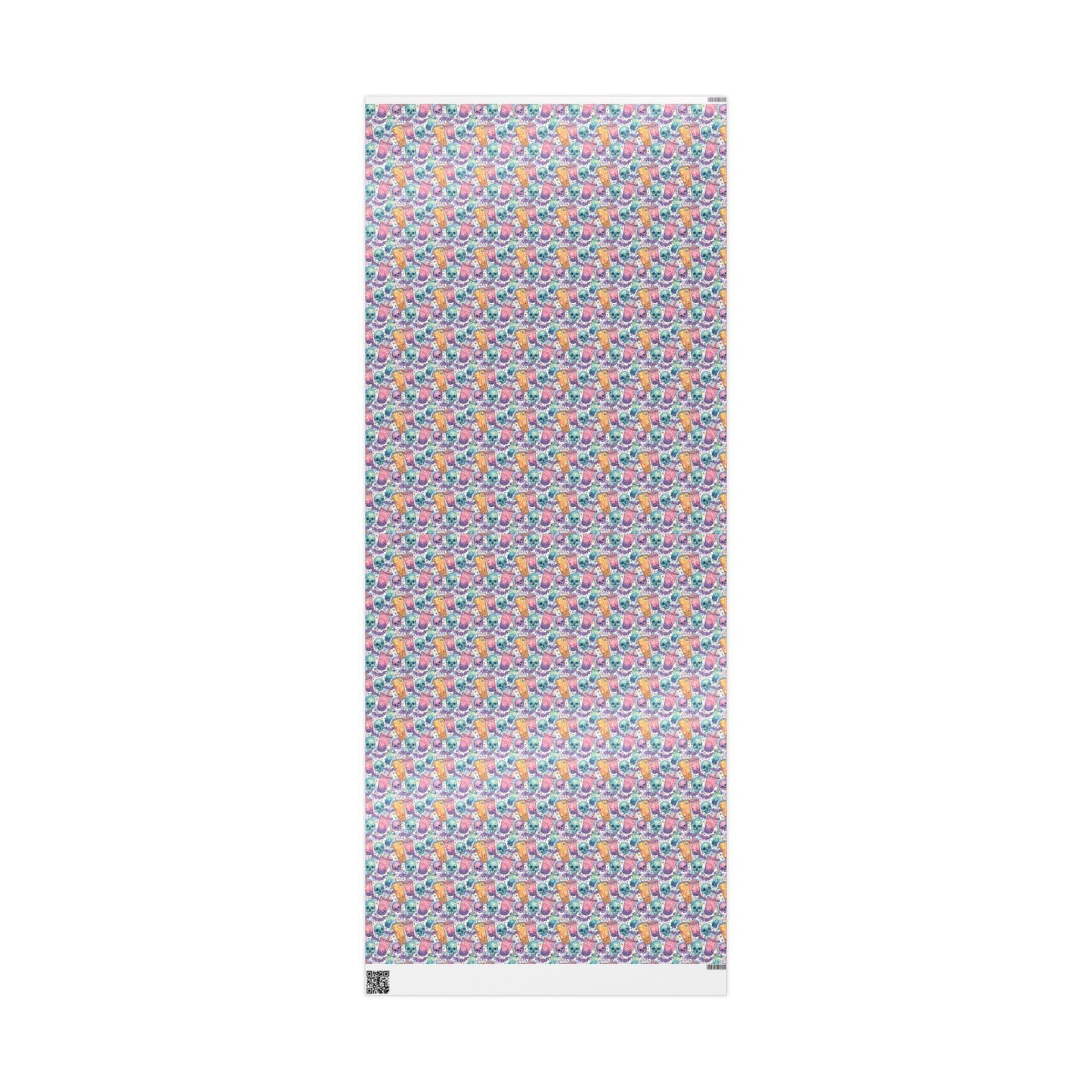 Pastel Goth Halloween Wrapping Paper Roll Watercolor Ghost Bat Skeleton Stars Witchy Alternative #11