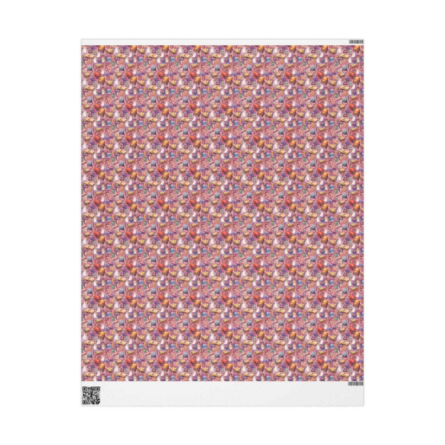 Pastel Goth Halloween Wrapping Paper Roll Watercolor Ghost Bat Witch Stars Skeleton Cute Print #21