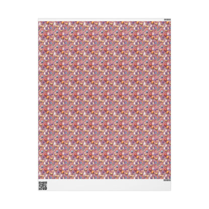 Pastel Goth Halloween Wrapping Paper Roll Watercolor Ghost Bat Witch Stars Skeleton Cute Print #21