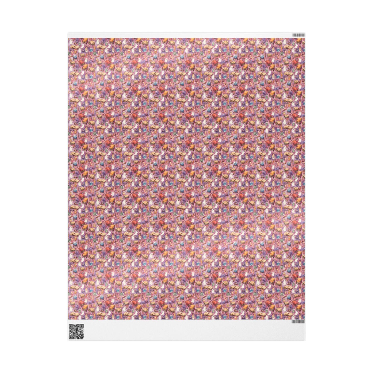 Pastel Goth Halloween Wrapping Paper Roll Watercolor Ghost Bat Witch Stars Skeleton Cute Print #21
