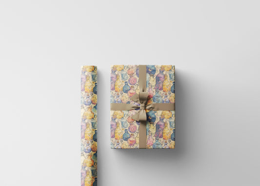 Pastel Goth Watercolor Wrapping Paper Roll Halloween Spooky Cute Ghost Bat Witch Goth Decor #20
