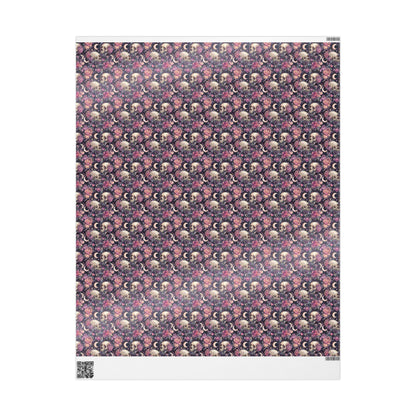 Pastel Goth Watercolor Wrapping Paper Roll Halloween Spooky Cute Alternative Goth Ghost Bat Print #7