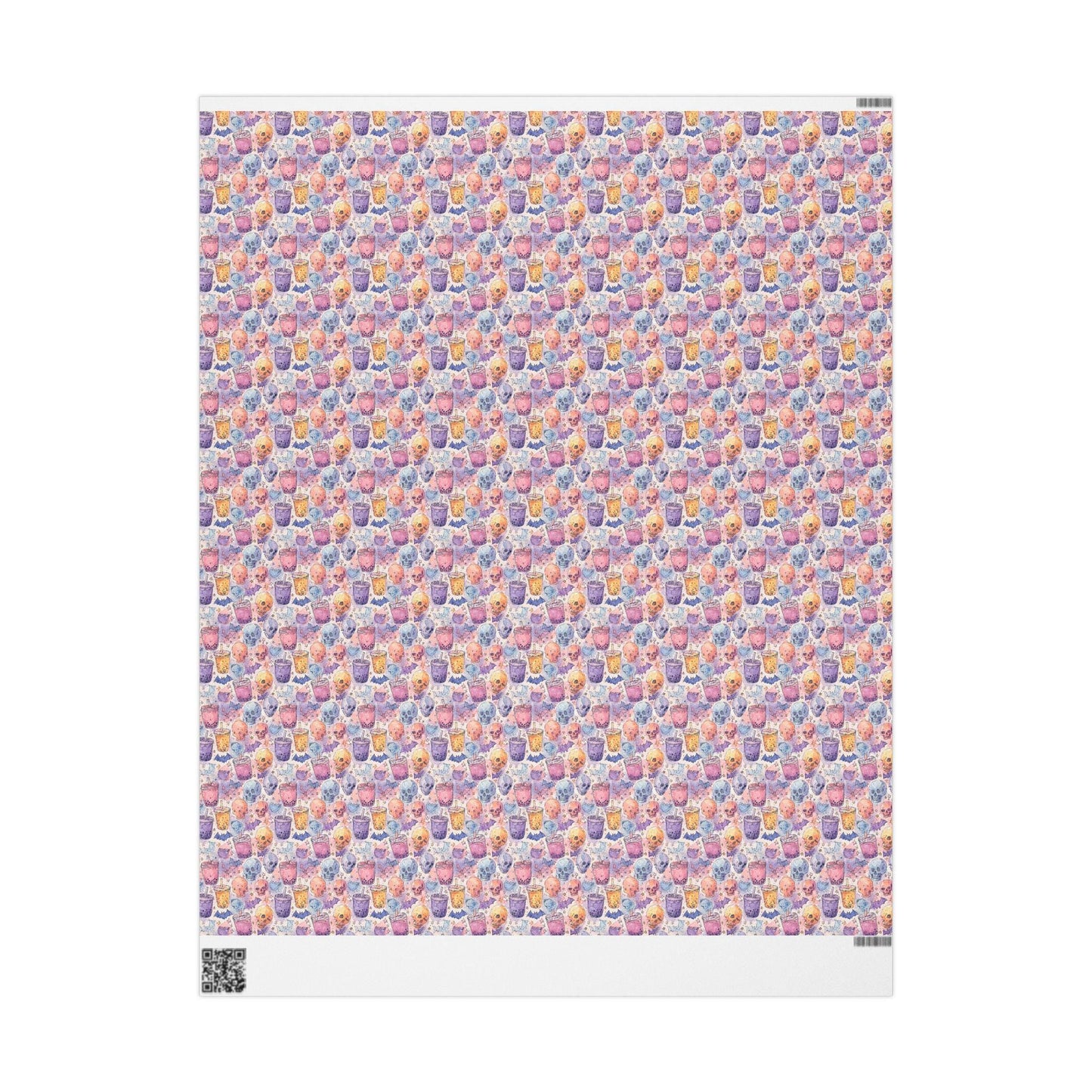 Pastel Goth Watercolor Wrapping Paper Roll Halloween Spooky Cute Ghost Bat Stars Gothic Aesthetic #12