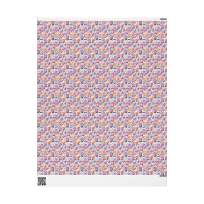 Pastel Goth Watercolor Wrapping Paper Roll Halloween Spooky Cute Ghost Bat Stars Gothic Aesthetic #12