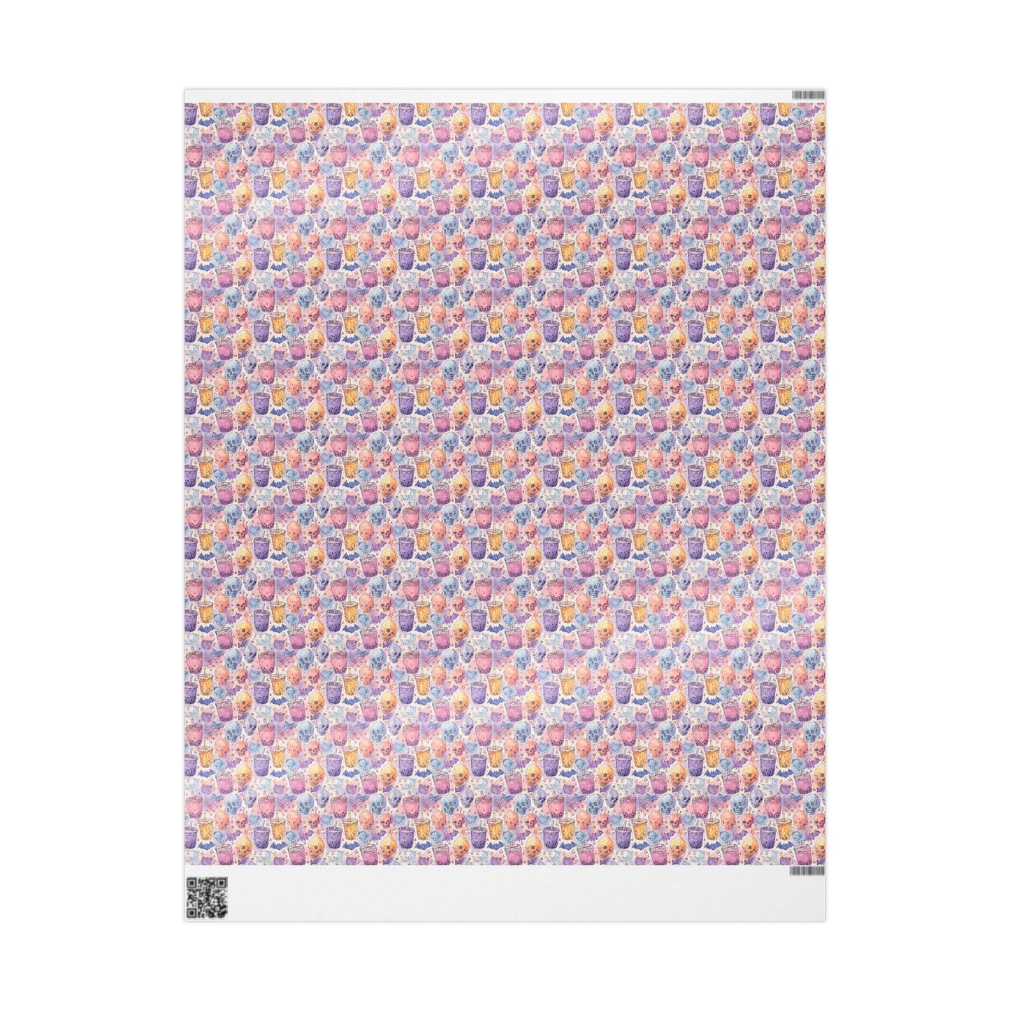 Pastel Goth Watercolor Wrapping Paper Roll Halloween Spooky Cute Ghost Bat Stars Gothic Aesthetic #12