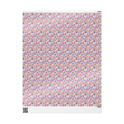 Pastel Goth Watercolor Wrapping Paper Roll Halloween Spooky Cute Ghost Bat Stars Gothic Aesthetic #12