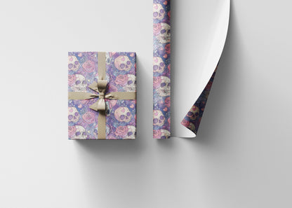Pastel Goth Watercolor Wrapping Paper Roll Halloween Spooky Cute Ghost Bat Witch Gothic Style #16