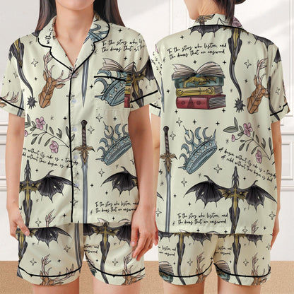 Fourth Wing Pajama Set, Basgiath War College Sleepwear, Dragon Rider Pajamas, Violet Sorrengail Loungewear, Rebecca Yorros, Xaden Riorson