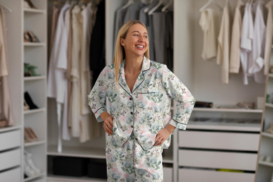 Bridgerton-Inspired Satin Pajama Set – Cottagecore Bridal Pajamas for Bride & Bridesmaids | Bridal Shower Gift | Wedding Lounge Sleepwear