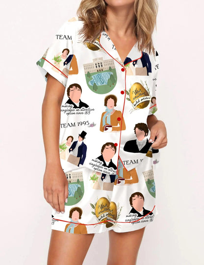 1995 Pride And Prejudice Silky Satin Pajama Set For Women  Pajamas Set