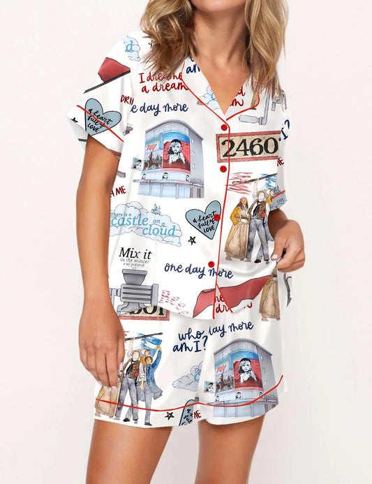 Les Miserables The Musical Silky Satin Pajama Set For Women  Pajamas Set