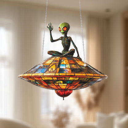 Alien Spaceship Window Hanging – Whimsical Outer Space Decor for Sci-Fi Fans, UFO Enthusiasts, or Fun Gifts to Spark Curiosity and Laughter