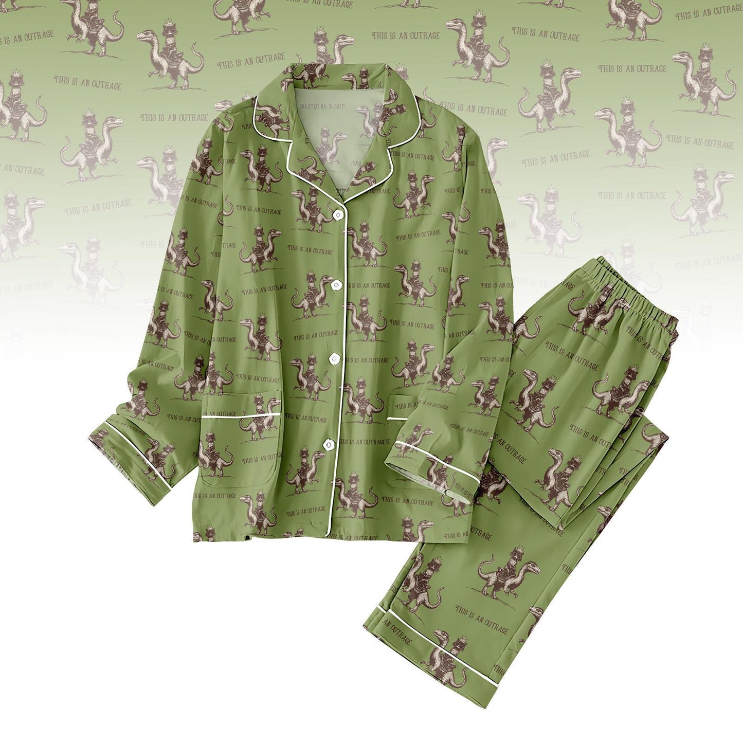 Princess Donut And Mongo Pajamas Set, Dungeon Crawler Carl Pajamas For Fan, Cute Fantasy Book Nightwear, Bookish Pajama Outfit