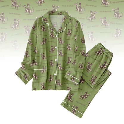 Princess Donut And Mongo Pajamas Set, Dungeon Crawler Carl Pajamas For Fan, Cute Fantasy Book Nightwear, Bookish Pajama Outfit