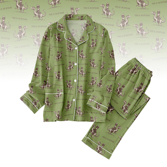 Princess Donut And Mongo Pajamas Set, Dungeon Crawler Carl Pajamas For Fan, Cute Fantasy Book Nightwear, Bookish Pajama Outfit