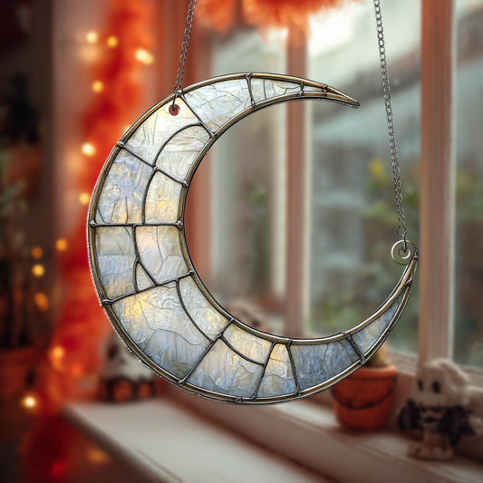 Moon Acrylic 2D Flat Ornament, Vibrant Moon Window Hanging, Moon Decor, Solar Art, Celestial moon decor, Summer Gift, Birthday Gift for Him
