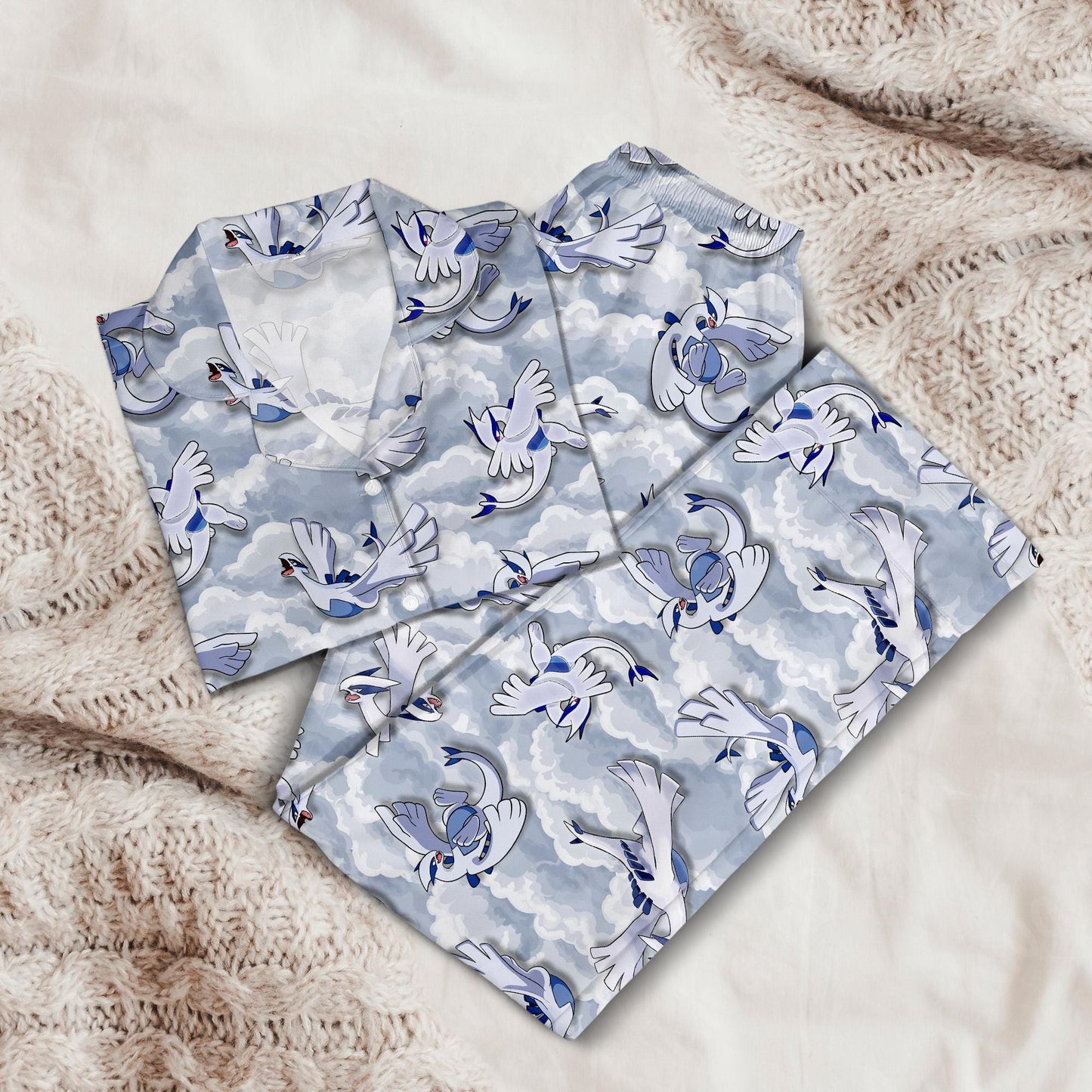 Lugia Pajama Set - Anime Sky Loungewear - Comfortable Video Game - Special Sleepwear for Fans