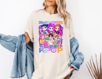 Kpop Demon Hunters T Shirt, Huntrix Girl Shirt, Kpop Idol Group Shirt, Mira, Rumi, Joey Shirt, Demon Hunter Merch, Gift For Huntrix Fan