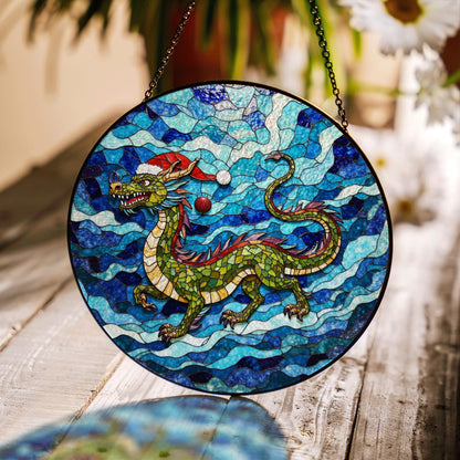 Suncatcher stained glass dragon design Christmas gift for mom Mothers Day gift