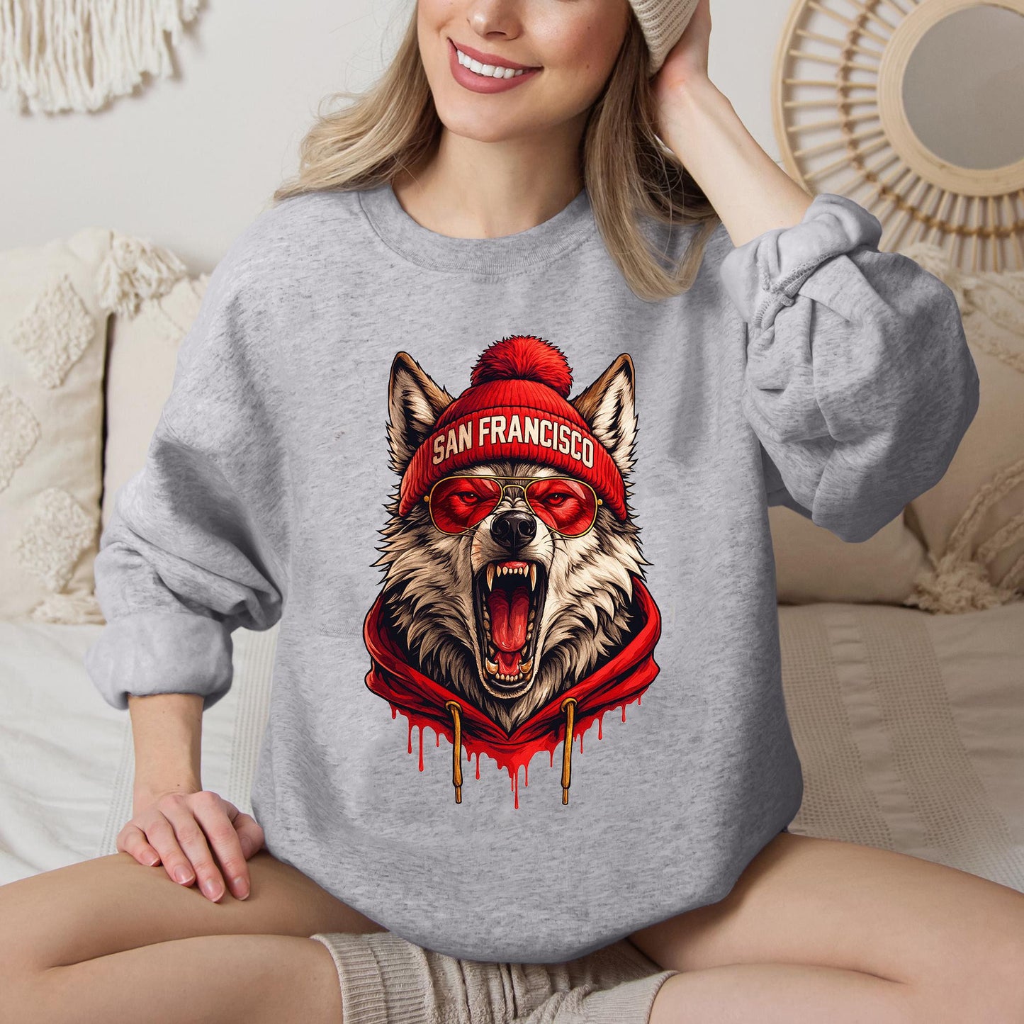 San Francisco Football Sweatshirt, Sun Day Football, Graphic Tee Gift For Football Fan Sport, Shirt Retro Style 90s Vintage Unisex Crewneck.