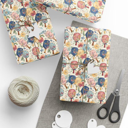 Pickleball Wrapping Paper Sheet for Sports Fans and Players, Pickleball Social Club Gift Wrap for Pickleball Parties Gift Packaging