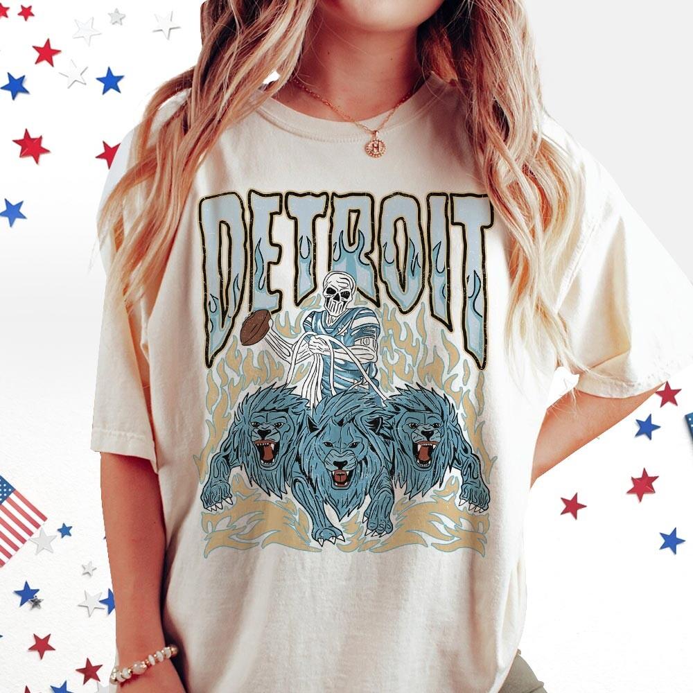 Detroit Football Skull Vintage Shirt