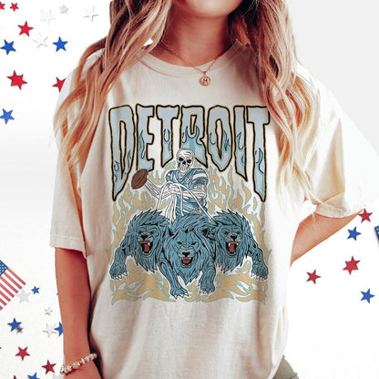 Detroit Football Skull Vintage Shirt