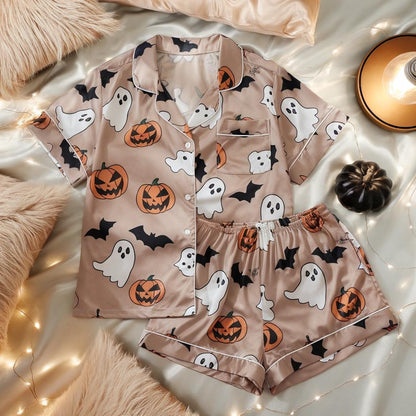 Halloween Pajamas, Halloween Pjs, Cute Ghost Halloween Pajamas, Fall Holiday Pajamas, Pumpkin Pajamas Set, Spooky Season Gift, Pumpkin Ghost